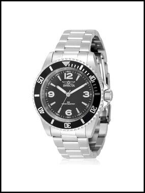 Mens 40mm Stainless Steel Quartz Watch 50m Water Resistant